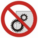 Znak Zakaz zdejmowania osłon podczas pracy urządzenia
