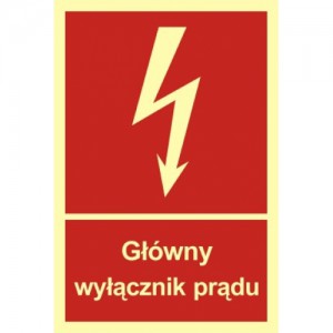 Znak Główny wyłącznik prądu